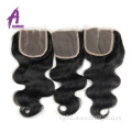 Hand made bleached knot invisible human hair piece, Unprocessed Raw Brazilian virgin hair material lace closure and frontal